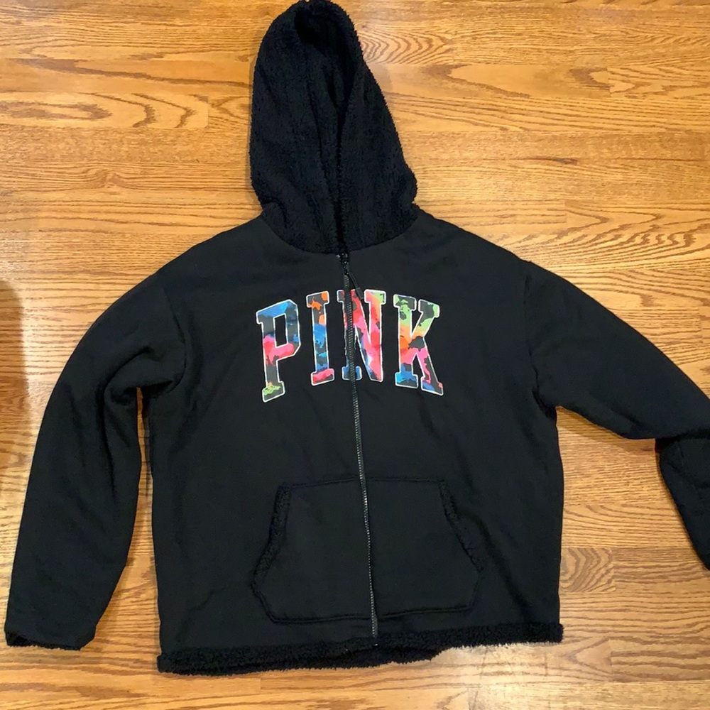 Sherpa lined PINK sweatshirt size large